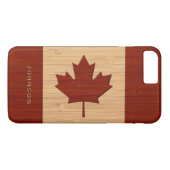 Bamboo Kijk gegraveerd met Canada Vlag Maple Leaf Case-Mate iPhone Case (Achterkant (Horizontaal))