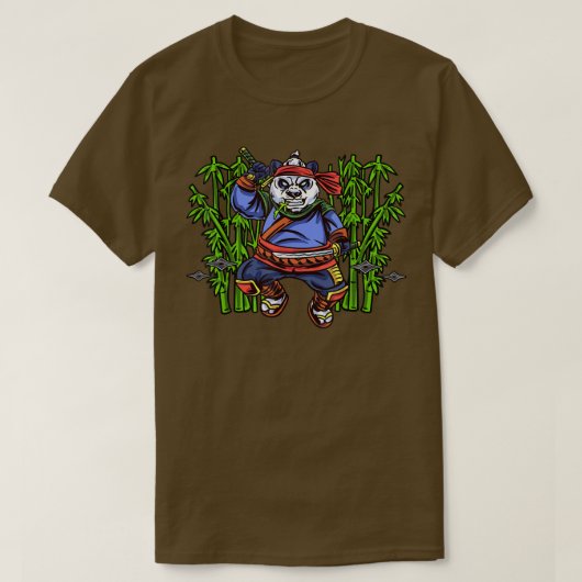 Bamboo Kung Fu Ninja Panda Beer Samurai Sword Mart T-shirt (Design voorkant)