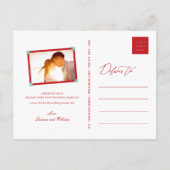 Bamboo laat dubbelgeluksfoto achter op de datum wa aankondigingskaart (Achterkant)