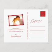 Bamboo laat dubbelgeluksfoto achter op de datum wa aankondigingskaart (Achterkant)