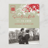 Bamboo laat dubbelgeluksfoto achter op de datum wa aankondigingskaart (Voorkant)