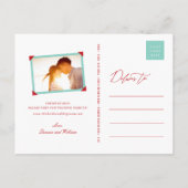 Bamboo laat dubbelgeluksfoto achter op de datum wa aankondigingskaart (Achterkant)