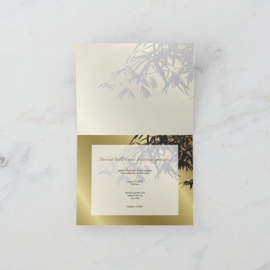 Bamboo Leaves Black Gold Weduwen (Binnen)