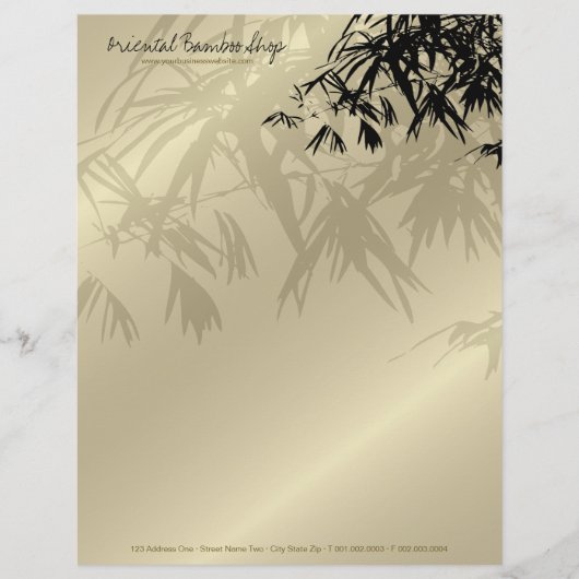 Bamboo Leaves Silhouette Business Letterhead Briefhoofd Sjabloon (Voorkant)