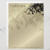 Bamboo Leaves Silhouette Business Letterhead Briefhoofd Sjabloon (Voorkant / Achterkant)