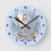 Bamboo Lotus Moon Ronde Klok (Voorkant)