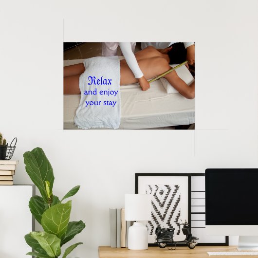 Bamboo Massage Poster (Thuiskantoor)