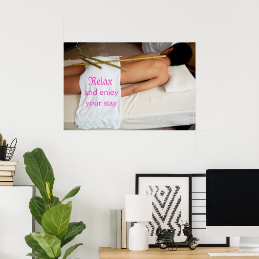 Bamboo Massage Poster (Thuiskantoor)