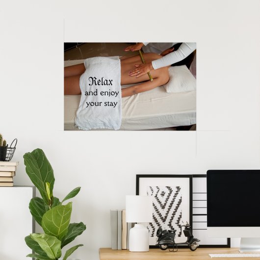 Bamboo Massage Poster (Thuiskantoor)