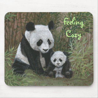 Bamboo Nest Panda Beer mousepad Feeling Cozy Muismat