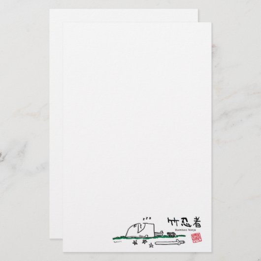 bamboo ninja briefpapier (Voorkant / Achterkant)