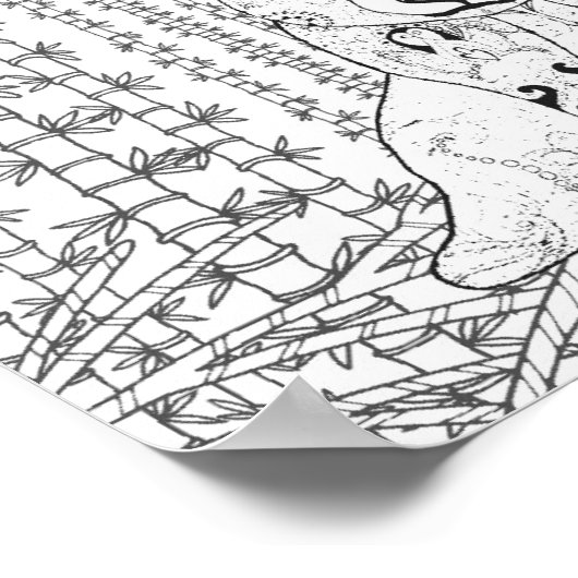 Bamboo Panda Doodle 2 Poster (Hoek)