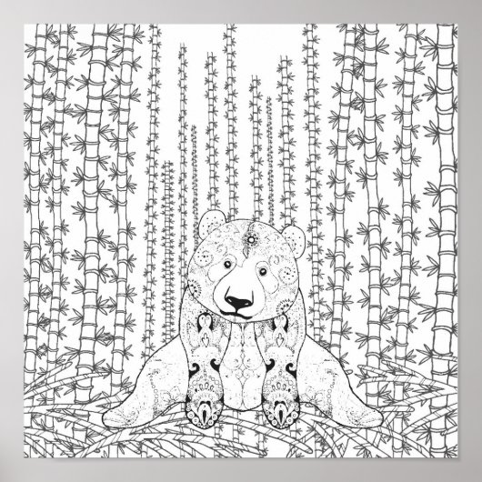 Bamboo Panda Doodle 2 Poster (Voorkant)