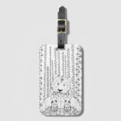 Bamboo Panda Doodle Bagagelabel (Voorkant (verticaal))