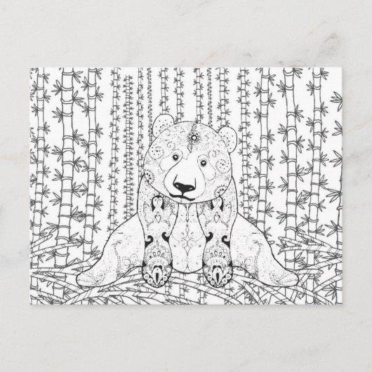 Bamboo Panda Doodle Briefkaart (Voorkant)