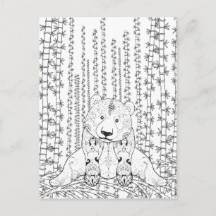 Bamboo Panda Doodle Briefkaart