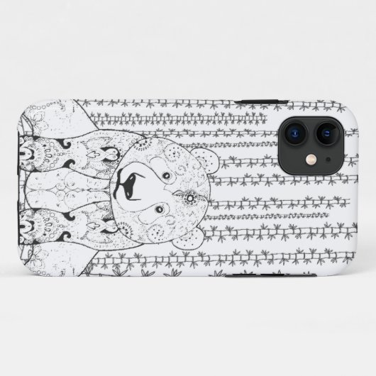 Bamboo Panda Doodle Case-Mate iPhone Case (Achterkant (horizontaal))