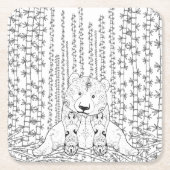 Bamboo Panda Doodle Kartonnen Onderzetters (Voorkant)