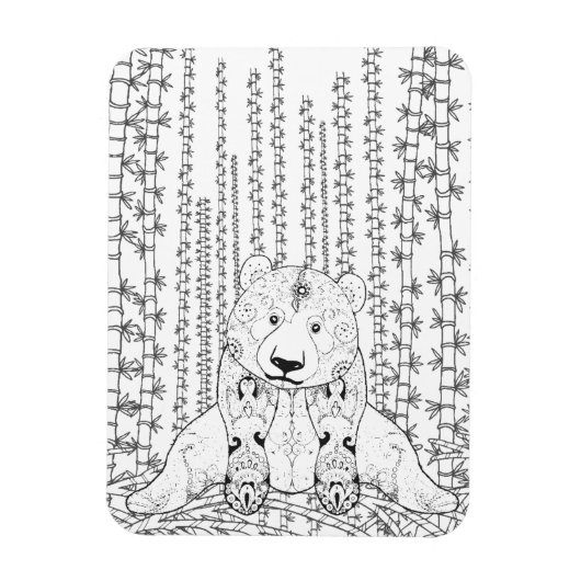 Bamboo Panda Doodle Magneet (Verticaal)