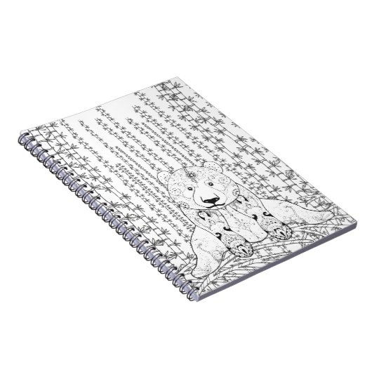 Bamboo Panda Doodle Notitieboek (Rechterzijde)
