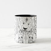 Bamboo Panda Doodle Tweekleurige Koffiemok (Center)