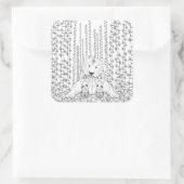 Bamboo Panda Doodle Vierkante Sticker (Tas)