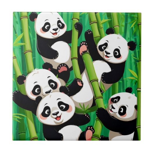 Bamboo Panda Tegeltje (Voorkant)