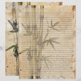 Bamboo Plant Old Manuscript Briefhoofd