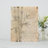 Bamboo Plant Old Manuscript Briefhoofd (Staand voorkant)
