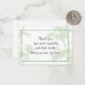 Bamboo Plants Thank You Card Notitiekaartje (Voorkant / Achterkant in situ)