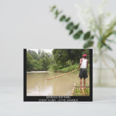 Bamboo Rafting Great River Lethe Jamaica Briefkaart (Staand voorkant)