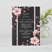 Bamboo Roze Sakura Kersenbloesem repetitie diner Kaart (Staand voorkant)