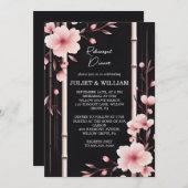 Bamboo Roze Sakura Kersenbloesem repetitie diner Kaart (Voorkant / Achterkant)