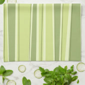 Bamboo Silhouette Striped Green Towels Theedoek (Gevouwen)