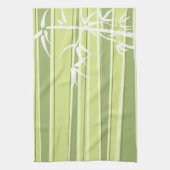 Bamboo Silhouette Striped Green Towels Theedoek (Verticaal)