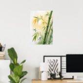 Bamboo Stalks Golden Leaves Poster (Thuiskantoor)
