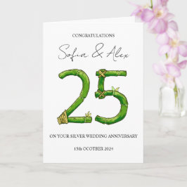 Bamboo Style 25ste huwelijksverjaardag groet Kaart