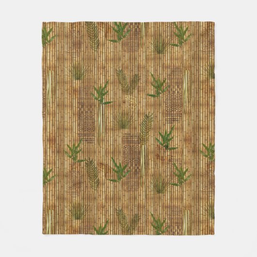 Bamboo Tapa Cloth Fleece Deken (Voorkant)