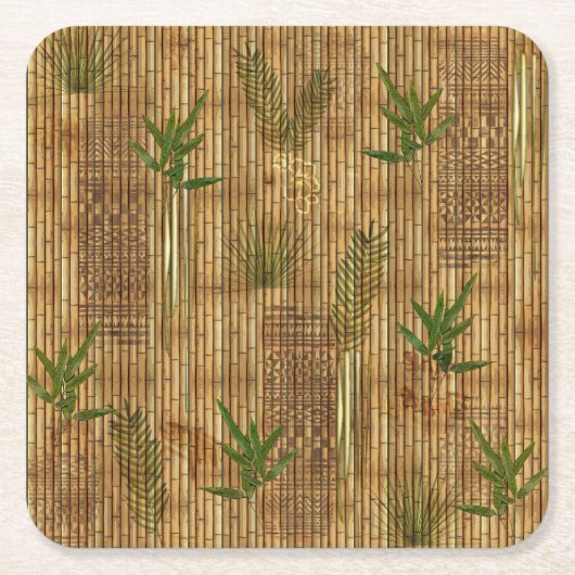 Bamboo Tapa Cloth Kartonnen Onderzetters (Voorkant)