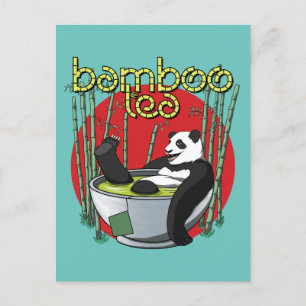 Bamboo Tea Drinker Panda Briefkaart