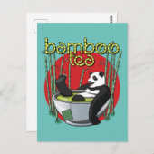 Bamboo Tea Drinker Panda Briefkaart (Voorkant / Achterkant)