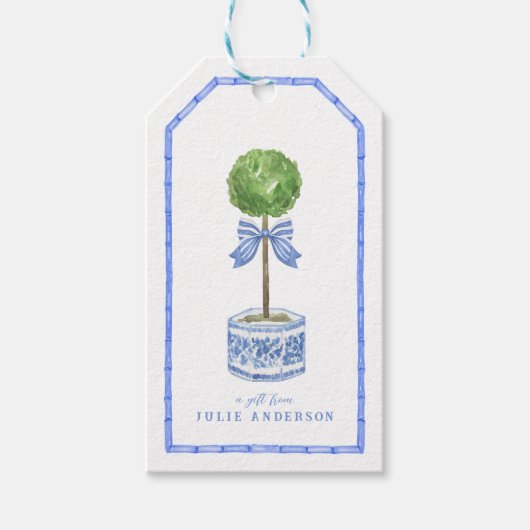 Bamboo Topiary Garden | Chinoiserie Cadeaulabel (Voorkant)