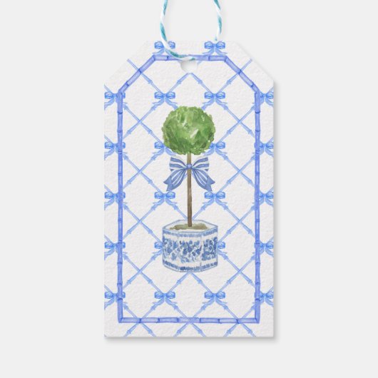 Bamboo Topiary Garden | Chinoiserie Cadeaulabel (Achterkant)