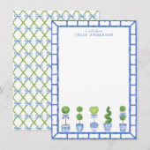 Bamboo Topiary Garden | Chinoiserie Note Kaart Notitiekaartje (Voorkant / Achterkant)