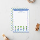 Bamboo Topiary Garden | Chinoiserie Note Kaart Notitiekaartje (Voorkant / Achterkant in situ)