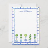 Bamboo Topiary Garden | Chinoiserie Note Kaart Notitiekaartje (Voorkant)