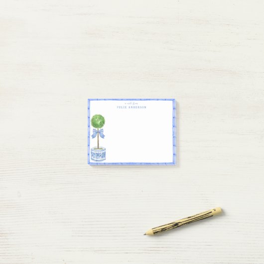 Bamboo Topiary Garden | Chinoiserie Post-it® Notes (Op bureau)