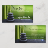 Bamboo Zen Stones Spa Skin Care Massage Salon Afsprakenkaartje (Voorkant / Achterkant)