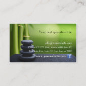 Bamboo Zen Stones Spa Skin Care Massage Salon Afsprakenkaartje (Achterkant)