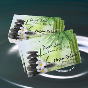 Bamboo Zen Stones Spa Skin Care Massage Salon Afsprakenkaartje